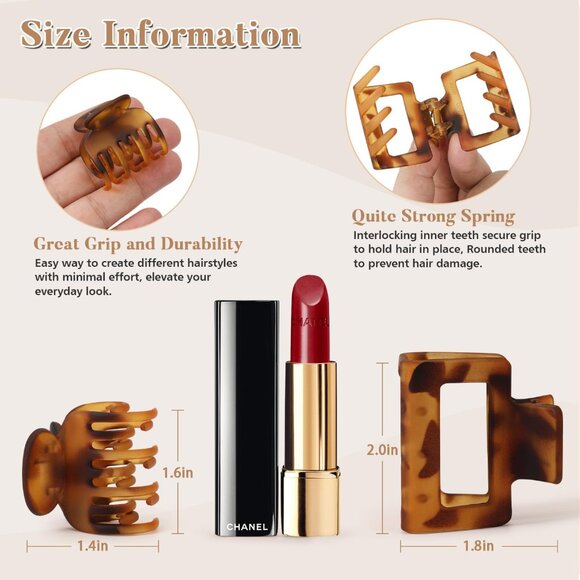 Charming Leopard Print Hair Clips - 8 PCS Ideal for Thin, Short, and Fine Hair - Picture 3 of 7